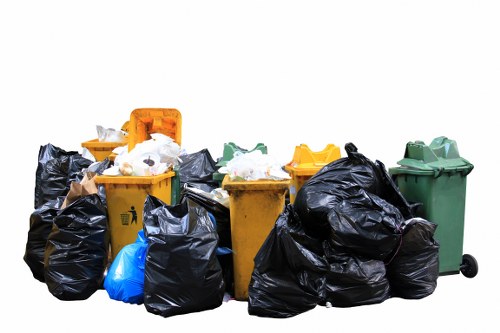 Various types of builders waste materials ready for clearance